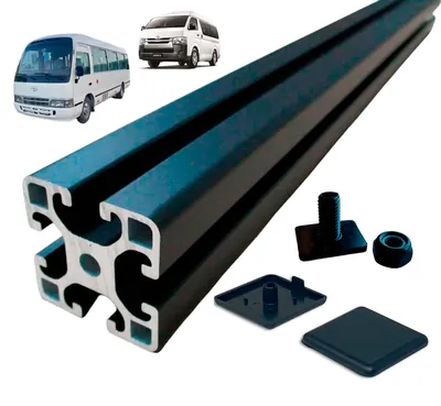 OZ4040 180CM Black Anodized 6063-T5 Aluminium Extrusion T-Slot Profile